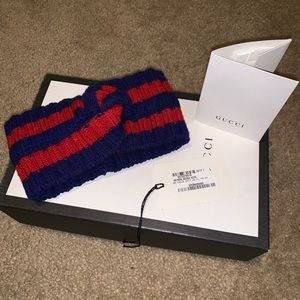 SOLD - Gucci Blue/Red Web headband Size L